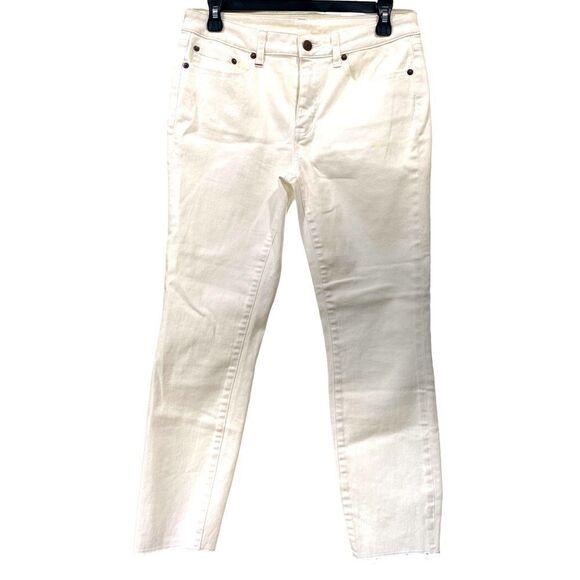 No label white pockets zipper button cut off bottoms inseam 23 1/2 inches - Picture 1 of 4